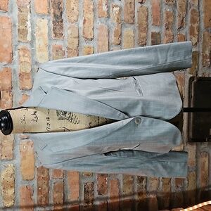 Lafayette 148 Pewter & baby blue pinstriped Blazer size 8
